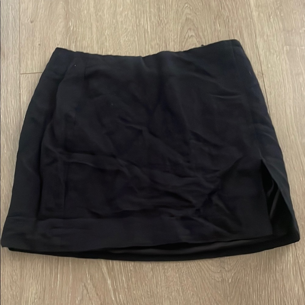 Elegant Black Women's Linen  Mini Skirt